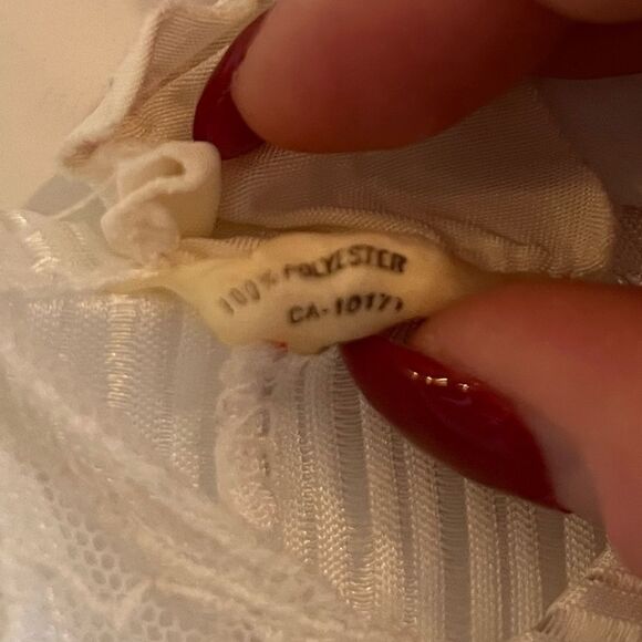 Vintage white nylon maxi slip dress - Picture 14 of 14